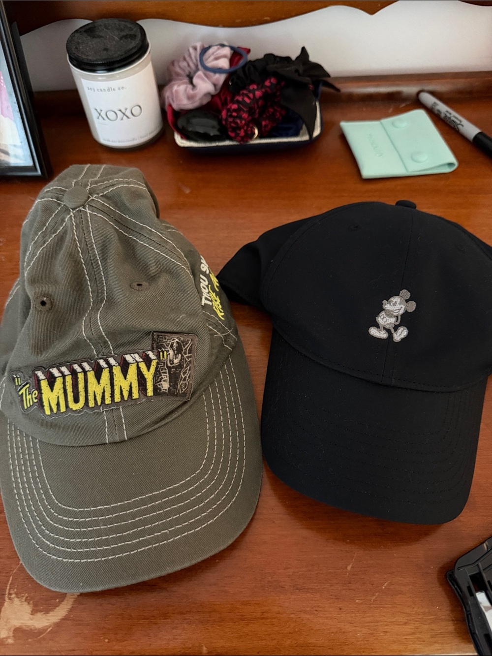 Black Baseball Cap with Character Embroidery